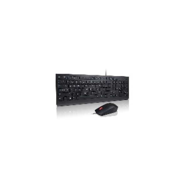 Lenovo 4X30L79922 teclado y ratón QWERTY USB negro, combo universal de alta calidad para uso informático y tecnológico