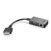 Cambiador de género para cable OneLink+ de Lenovo en color negro, con conectores VGA y RJ45, SKU 4X90J31060