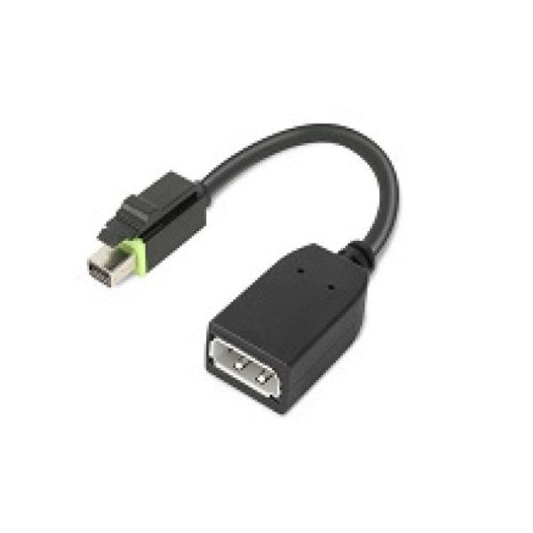 Adaptador de cable de vídeo Lenovo Mini DisplayPort a DisplayPort en color negro, SKU 4X90Q93975