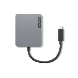 Lenovo 4X91A30366 base para portátil y replicador de puertos alámbrico USB 2.0 Type-C gris con diseño compacto y múltiples puertos