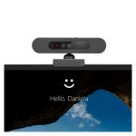 Cámara web Lenovo 500 FHD con resolución 1920 x 1080 pixeles, conexión USB-C en color negro. SKU 4XC0V13599