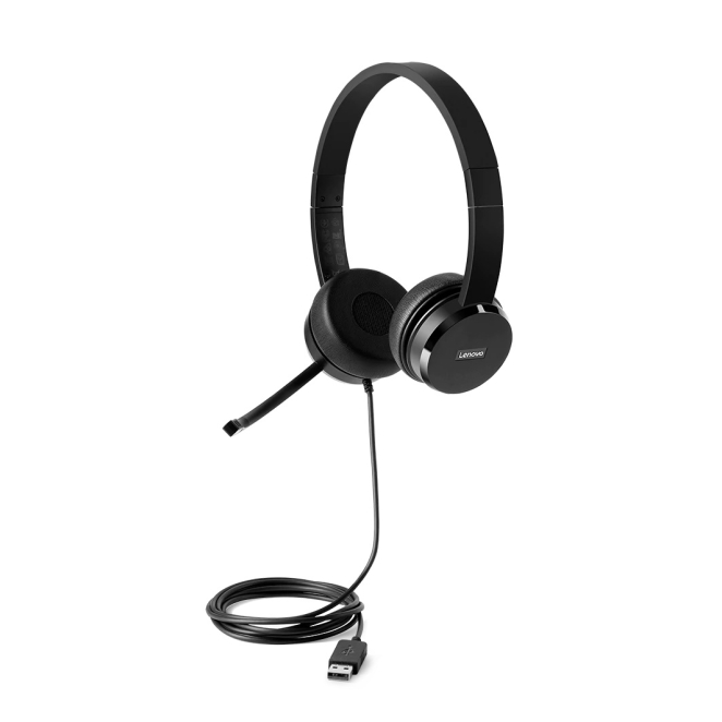 Lenovo auricular con diadema para oficina y centro de llamadas, negro Auricular Lenovo 4XD0X88524 con diadema, alámbrico, ideal para oficina y centro de llamadas, color negro