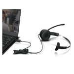Auriculares alámbricos Lenovo 100 Mono con USB tipo A, ideales para oficina o centro de llamadas, color negro. SKU: 4XD1B61617