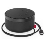 Altavoz Lenovo para PC con conexión USB Tipo C en color negro, modelo 4XD1C82055, ideal para equipos de videoconferencia.