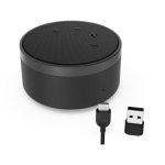 Altavoz Lenovo para PC con conexión USB Tipo C en color negro, modelo 4XD1C82055, ideal para equipos de videoconferencia.