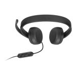Auriculares y Casco Lenovo modelo 4XD1P83425 alámbricos, con diadema, conectividad USB tipo A, en color negro, ideales para llamadas y música.