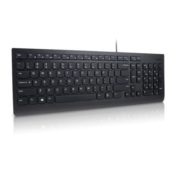 Lenovo Essential teclado Universal USB QWERTY, diseño en inglés de EE. UU., color negro, modelo 4Y41C68642