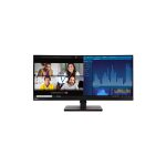 Lenovo ThinkVision P34w-20 LED display de 86.7 cm (34.1 pulgadas) con resolución 3440 x 1440 Pixeles Wide Quad HD en color negro, modelo 62DCRAT3EU