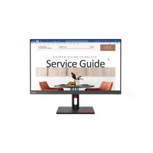 Imagen del monitor Lenovo ThinkVision S24i-30 con pantalla LED de 23.8 pulgadas, resolución 1920 x 1080 píxeles Full HD, color negro. SKU: 63DEKAT3EU