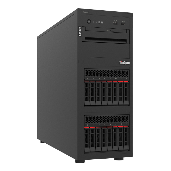 Lenovo ThinkSystem ST250 V2 servidor con Intel Xeon E-2378 Lenovo ThinkSystem ST250 V2 servidor, 0 GB Torre, Intel Xeon E-2378 a 2.6 GHz, 32 GB DDR4-SDRAM, 750 W. SKU: 7D8FA01YEA