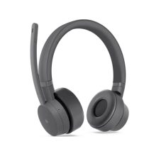 Auriculares Lenovo Go Wireless ANC de tipo diadema en color gris, con conectividad Bluetooth y USB Tipo C, ideales para oficinas y centros de llamadas. SKU: GXD1C99239