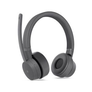 Auriculares Lenovo Go Wireless ANC de tipo diadema en color gris, con conectividad Bluetooth y USB Tipo C, ideales para oficinas y centros de llamadas. SKU: GXD1C99239