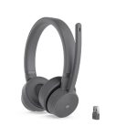 Auriculares Lenovo Go Wireless ANC de tipo diadema en color gris, con conectividad Bluetooth y USB Tipo C, ideales para oficinas y centros de llamadas. SKU: GXD1C99239