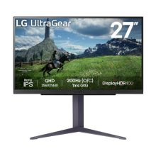 Monitor LG 27GS85Q-B de 27 pulgadas, resolución 2560 x 1440 píxeles, Quad HD, color negro. SKU 27GS85Q-B