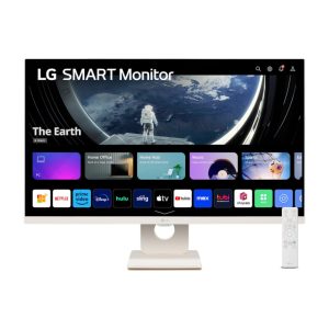 Monitor LG 27SR50F-W con pantalla de 27 pulgadas, resolución 1920 x 1080 Pixeles, Full HD y tecnología LED en color blanco. SKU: 27SR50F-W.AEU