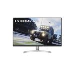 Pantalla LG de 32 pulgadas para PC, modelo 32UN500P-W, resolución 3840 x 2160 Pixeles 4K Ultra HD, color plata y blanco