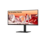 Monitor LG modelo 34BA75QE-B de 34 pulgadas con resolución 3440 x 1440 píxeles en color negro, SKU 34BA75QE-B