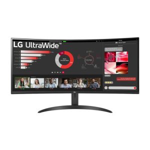 Monitor LG 34WR50QC-B pantalla ultra ancha de 34 pulgadas con resolución 3440 x 1440 píxeles y tecnología LCD, color negro