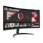Monitor LG 34WR50QC-B pantalla ultra ancha de 34 pulgadas con resolución 3440 x 1440 píxeles y tecnología LCD, color negro