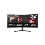 Monitor LG 34WR50QK-B de 34 pulgadas, resolución 3440x1440 pixeles Wide Quad HD en color negro. SKU: 34WR50QK-B