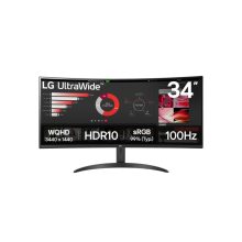 Monitor LG 34WR50QK-B de 34 pulgadas, resolución 3440x1440 pixeles Wide Quad HD en color negro. SKU: 34WR50QK-B
