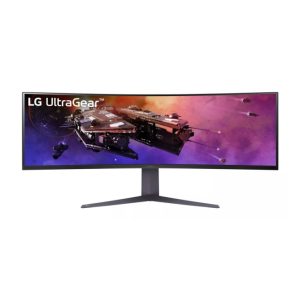 Monitor LG UltraGear LED de 113 cm (44.5 pulgadas) con resolución 5120 x 1440 Pixeles Wide Quad HD, color negro. SKU 45GR75DC-B.