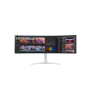 Monitor LG 49WQ95C-W LED de 124,5 cm (49 pulgadas) con resolución 5120 x 1440 píxeles en UltraWide Dual Quad HD, color plata. SKU: 49WQ95C-W