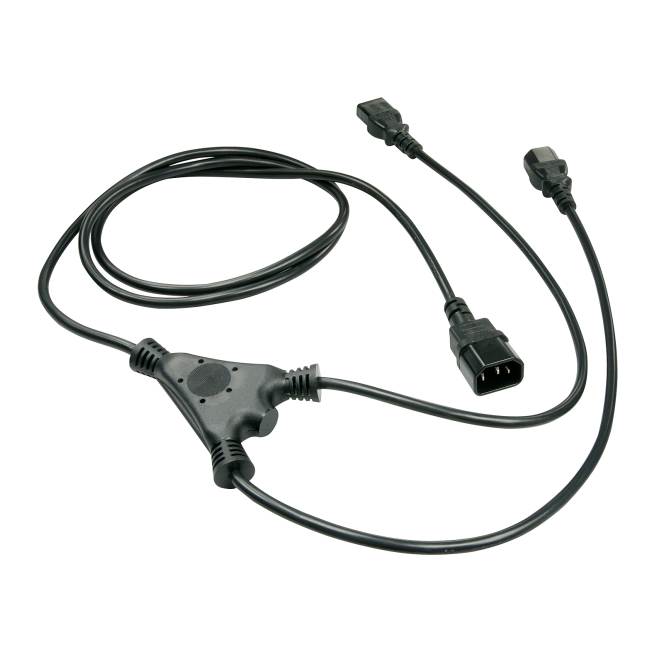 Lindy 30039 cable de transmisión Negro 2 m C14 acoplador Acoplador C13 2 x 1 cable de transmisión Lindy 30039 negro 2m, conector C14 a C13