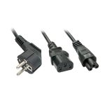 Cable de transmisión negro Lindy modelo 30047 con acopladores C13 y C5. SKU: 30047