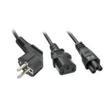 Cable de transmisión negro Lindy modelo 30047 con acopladores C13 y C5. SKU: 30047