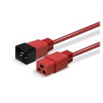 Cable de transmisión Lindy 30123 de 1 metro en color rojo, con acoplador C19 y C20 para conexiones fiables