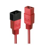 Cable de transmisión rojo de 2 metros de la marca Lindy con acoplador C19 y acoplador C20, SKU 30124