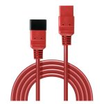 Cable de transmisión rojo de 2 metros de la marca Lindy con acoplador C19 y acoplador C20, SKU 30124