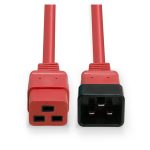 Cable de transmisión Lindy de 3 metros en colores negro y rojo, acoplador C20 a C19, SKU 30125