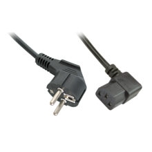Imagen del cable de transmisión negro de 3 metros de la marca Lindy, con conectores CEE7/7 e IEC 320. SKU 30302.