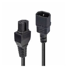 Lindy cable de transmisión negro de 2 metros con acopladores C14 y C15, SKU 30314