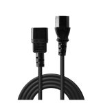 Cable de transmisión Lindy negro de 0,5 metros con conector C14 acoplador y C13 acoplador, SKU 30320