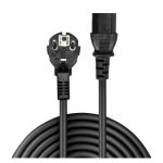 Imagen del Lindy cable de transmisión de 2 metros en color negro, con enchufe tipo F y acoplador C13. SKU: 30335