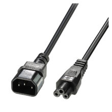 Cable de transmisión Lindy de 1 metro, color negro, con acopladores C14 y C5, SKU 30340