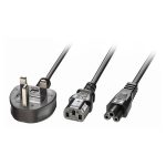 Cable de transmisión Lindy 30374 negro de 2.5 metros con enchufe tipo G, acoplador C13 y C5