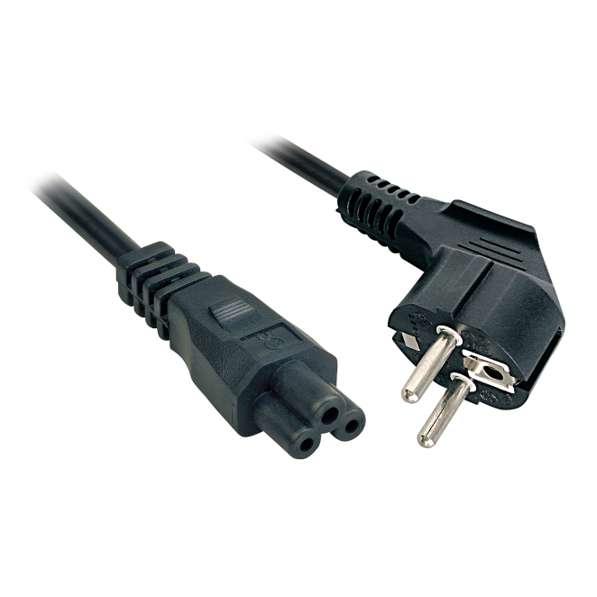 Lindy 3m, CEE 7/7 - IEC 320 C5 Negro CEE7/7 C5 acoplador 1 Cable Lindy 3m, CEE 7/7 - IEC 320 C5 Negro