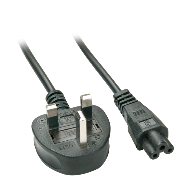 Lindy Cable de Transmisión Negro 2m con C5 Acoplador Cable de transmisión Lindy negro de 2 metros con acoplador C5, SKU 30409
