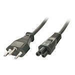 Lindy 30412 cable de transmisión negro de 2 metros con acoplador C5, adecuado para conexiones eléctricas.