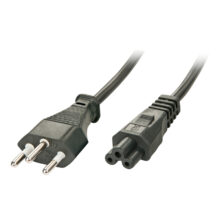 Lindy 30412 cable de transmisión negro de 2 metros con acoplador C5, adecuado para conexiones eléctricas.