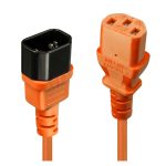 Lindy 30474 cable de transmisión de 1 metro, color negro y naranja, con conectores C14 y C13