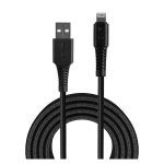 Cable de conector Lightning de 2 metros en color negro marca Lindy, SKU 31292. Ideal para carga y sincronización de dispositivos Apple.