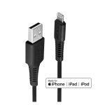 Lindy 31321 cable con conector Lightning, 2 metros de longitud, color negro. Ideal para dispositivos Apple.