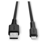 Lindy 31321 cable con conector Lightning, 2 metros de longitud, color negro. Ideal para dispositivos Apple.