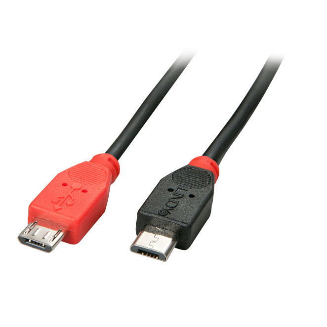 Lindy Cable USB 2.0 de 1 metro con conector Micro-USB B, color Negro Imagen del Lindy 31759 cable USB de 2.0, 1 metro de longitud, conector Micro-USB B, color negro, SKU: 31759