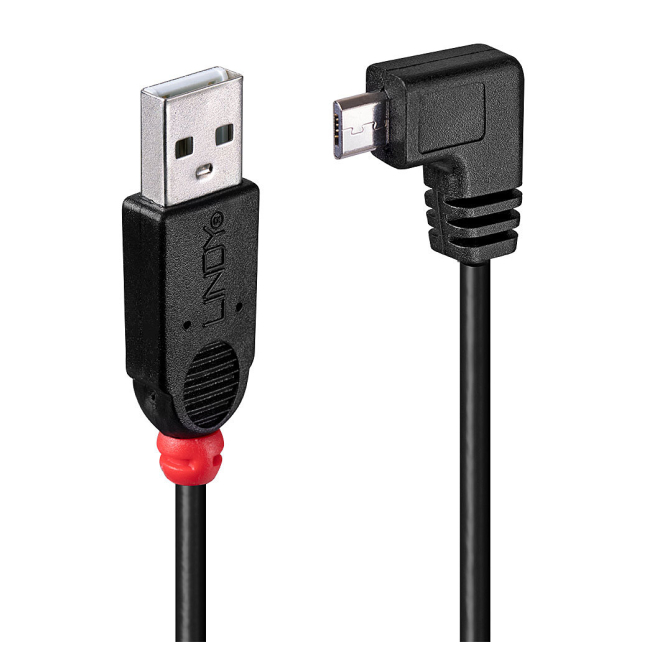 Lindy Cable USB 2.0 de 0,5 m con Conector Micro-USB B Cable USB 2.0 de 0,5 metros de longitud color negro con conector USB A a Micro-USB B, modelo Lindy 31975